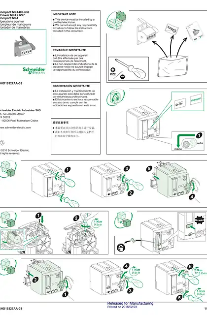 schneider施耐德ComPact NSX_NSJ_ FPower NSX_GV7 - Compteur de manoeuvres - 说明页